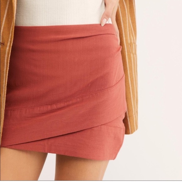 Free People Dresses & Skirts - Free People Orange Wrap Mini Skirt